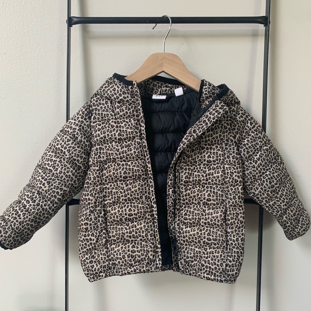 Gap 3t leopard puffer jacket
